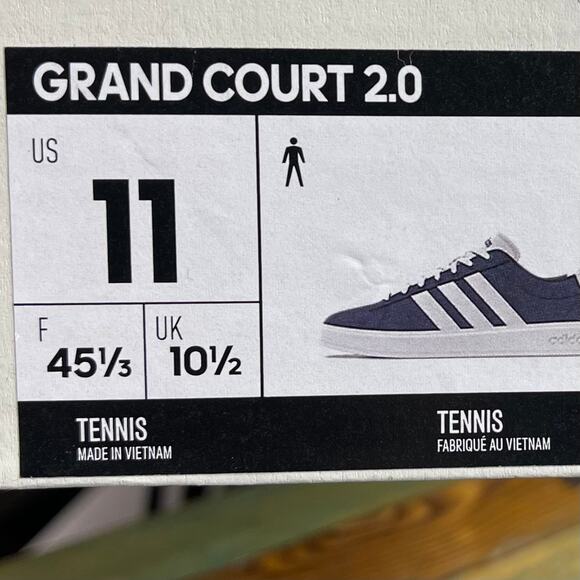 Adidas Grand Court 2.0 Trainers Mens Tennis Shoes Size 11 Blue main image 5